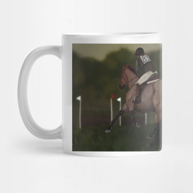 Bay Roan Eventing Cross Country Morning Art by themarementality